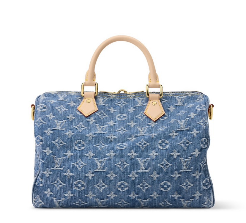 Louis Vuitton Speedy Soft 30 Denim Handbag - Image 5