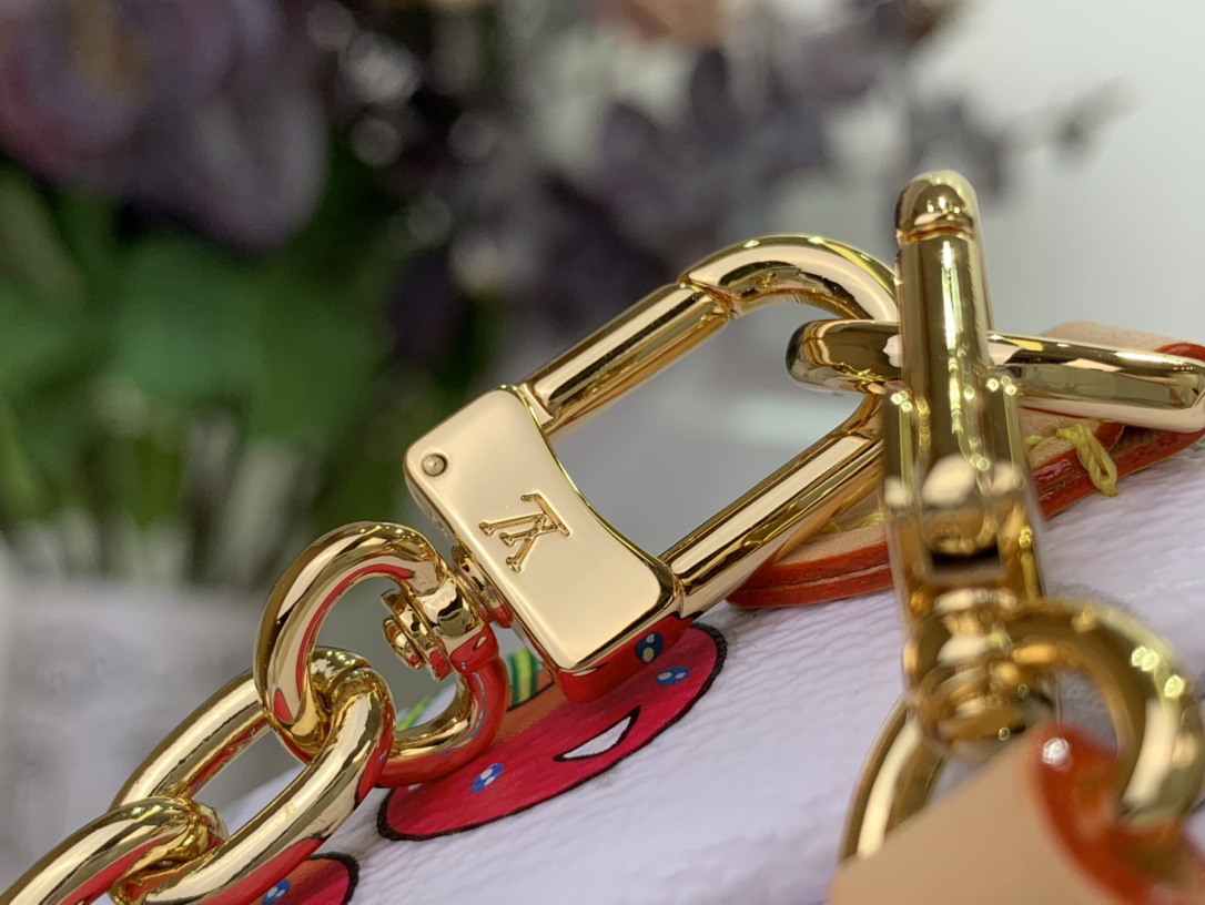 Louis Vuitton x Takashi Murakami Wallet on Chain Ivy, White Cherry - Image 5