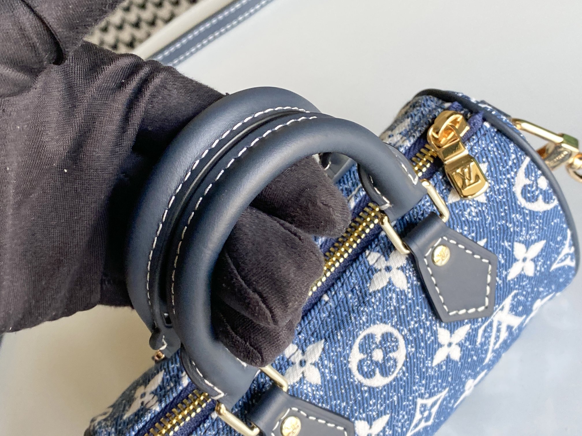 Louis Vuitton Nano Speedy Handbag M81168 - Blue Denim - Image 5