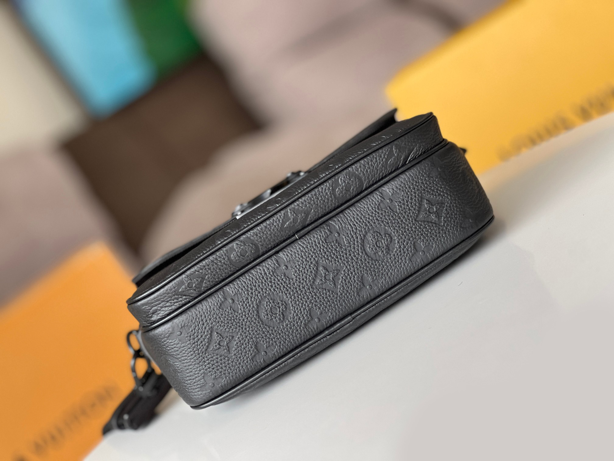Louis Vuitton S Lock Postal Crossbody Bag in Black Taurillon Leather - Image 5