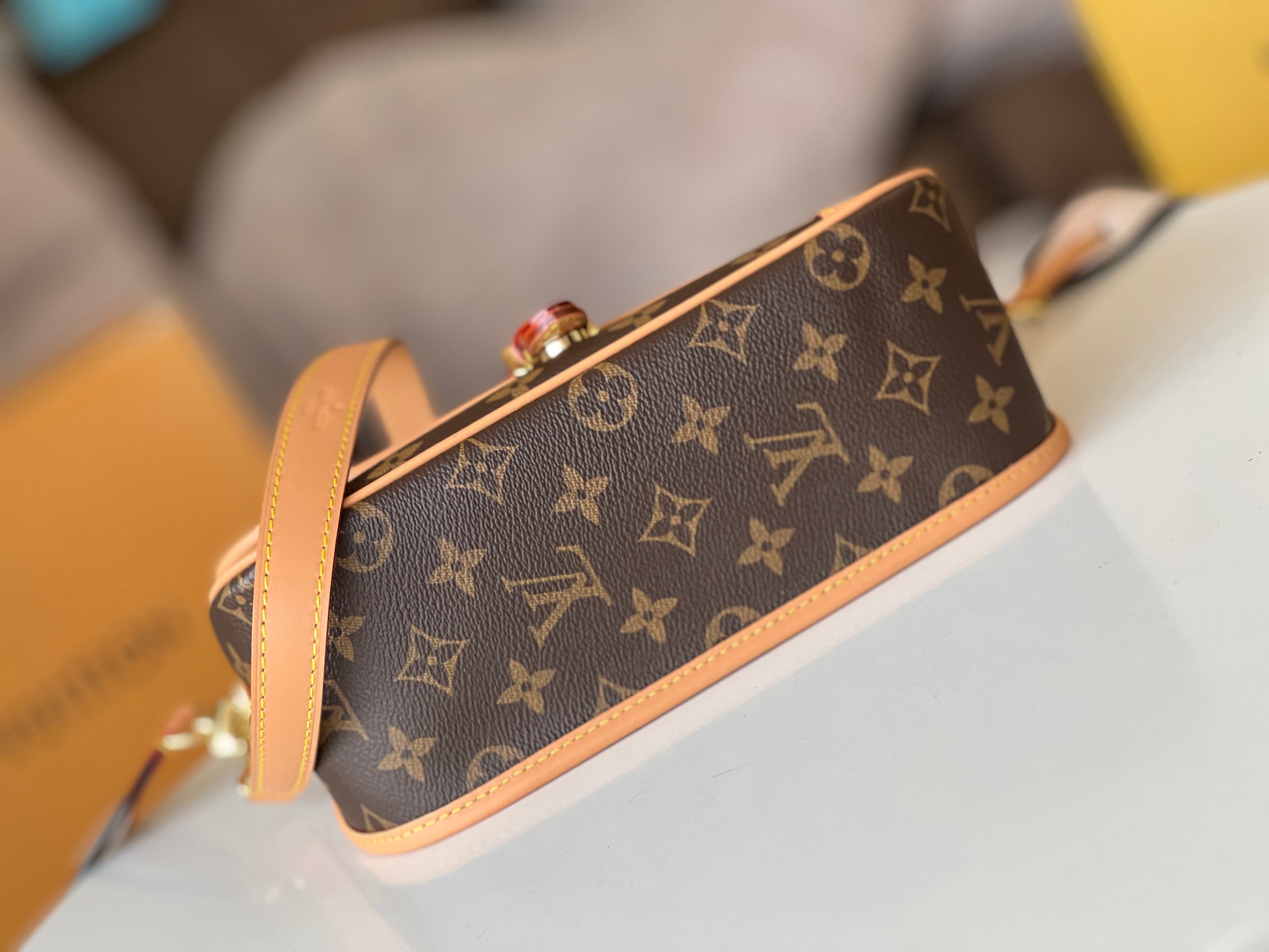 DIANE M45985 Monogram Leather Crossbody Bag - Image 5