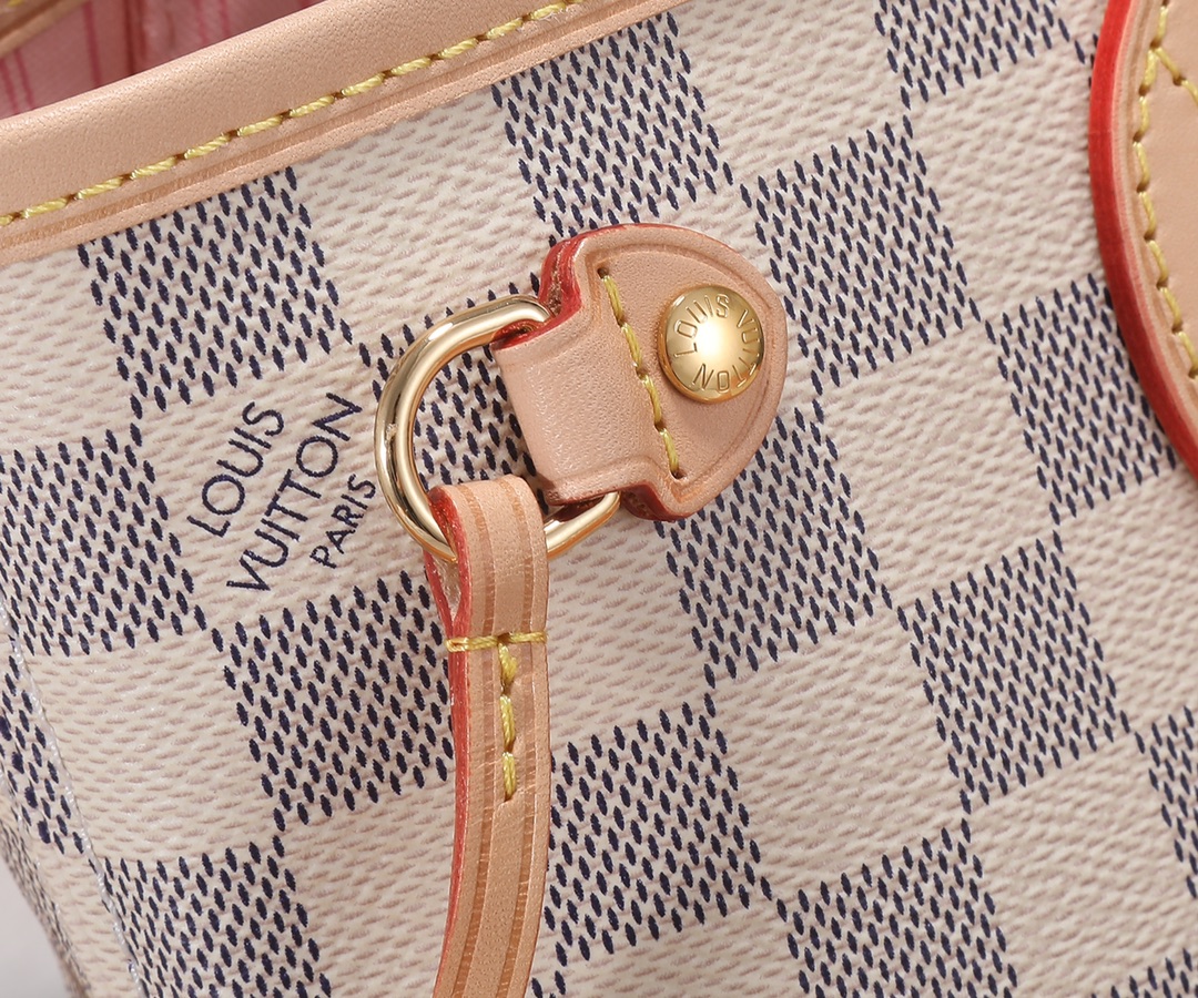 Neverfull Small Handbag in Damier Azur Canvas - Image 5