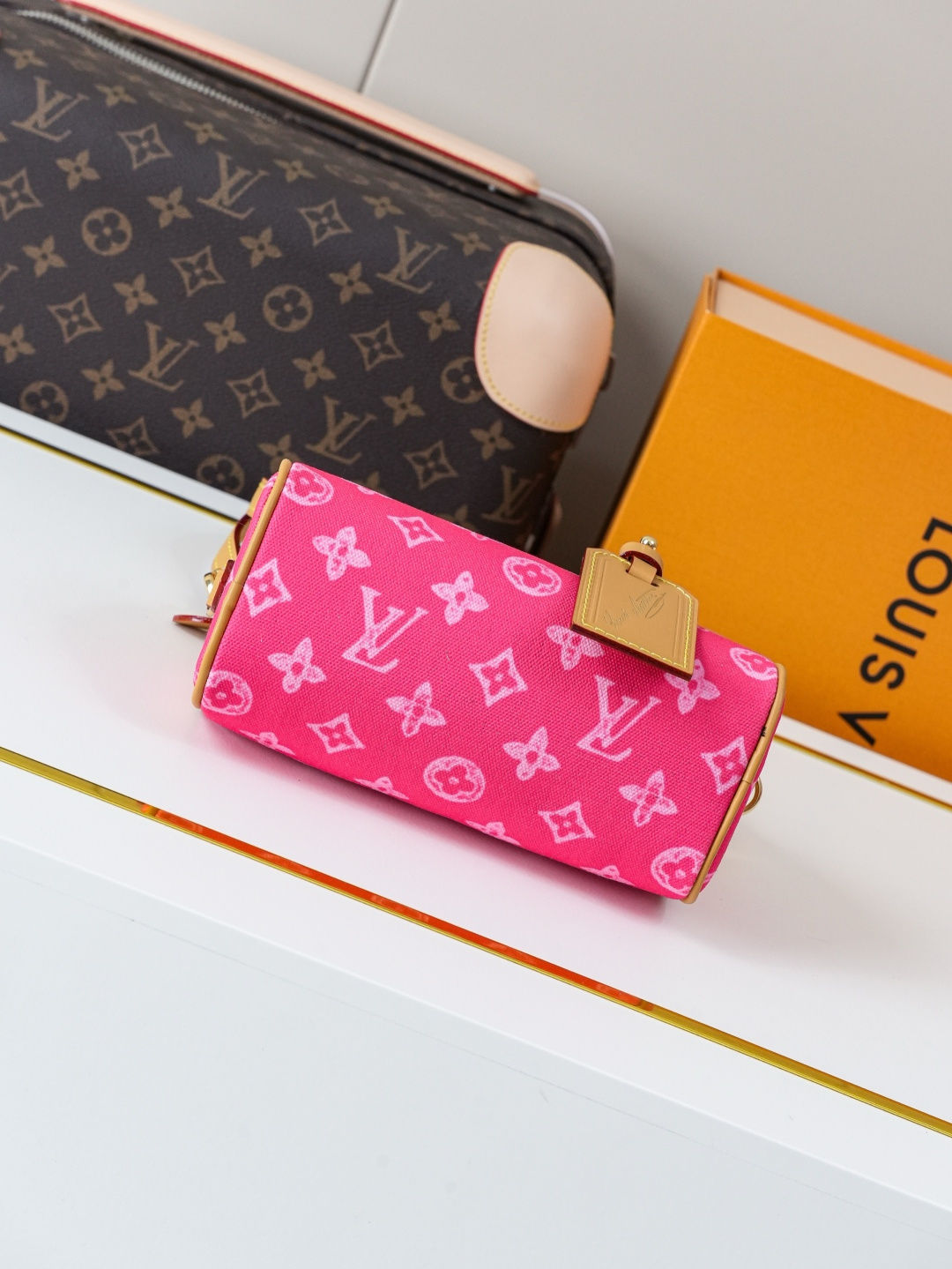 Louis Vuitton Nano Speedy Handbag in Red Monogram Canvas - Image 5