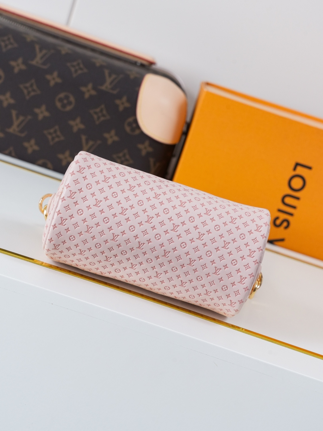 Louis Vuitton Nano Speedy Minigram Handbag in Acorn Brown - Image 5