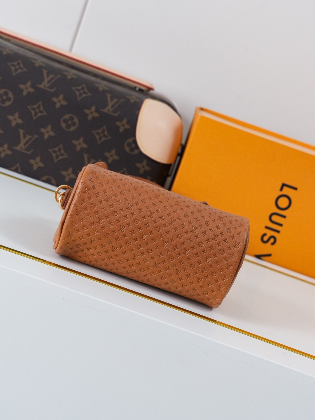 Louis Vuitton Nano Speedy Minigram Handbag Brown - Image 5