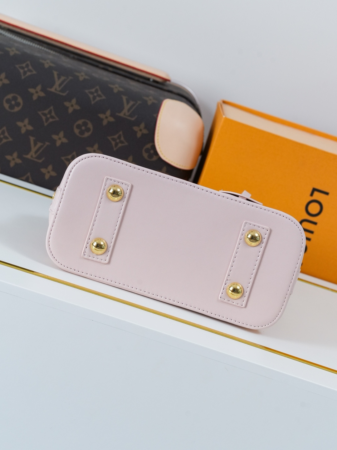 Louis Vuitton Alma BB Minigram Leather Handbag - Pink - Image 5