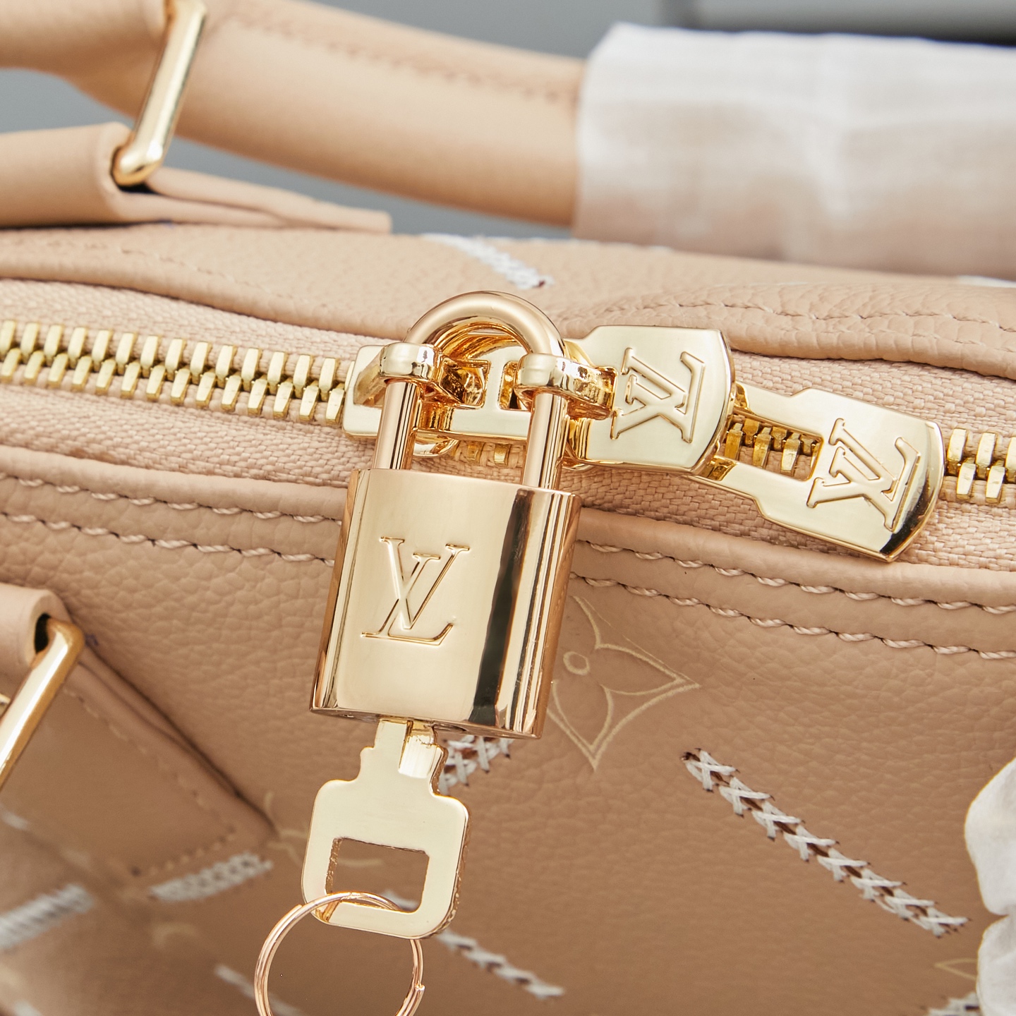 Louis Vuitton Alma BB Handbag in Gray-Brown Monogram Empreinte Leather - Image 5