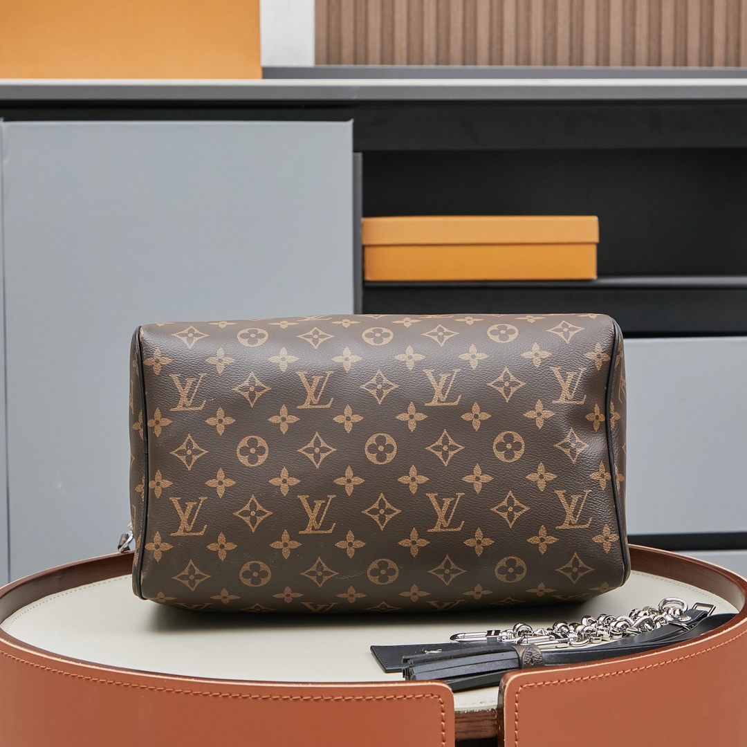 Speedy Soft 30 Dark Monogram Handbag - Image 5