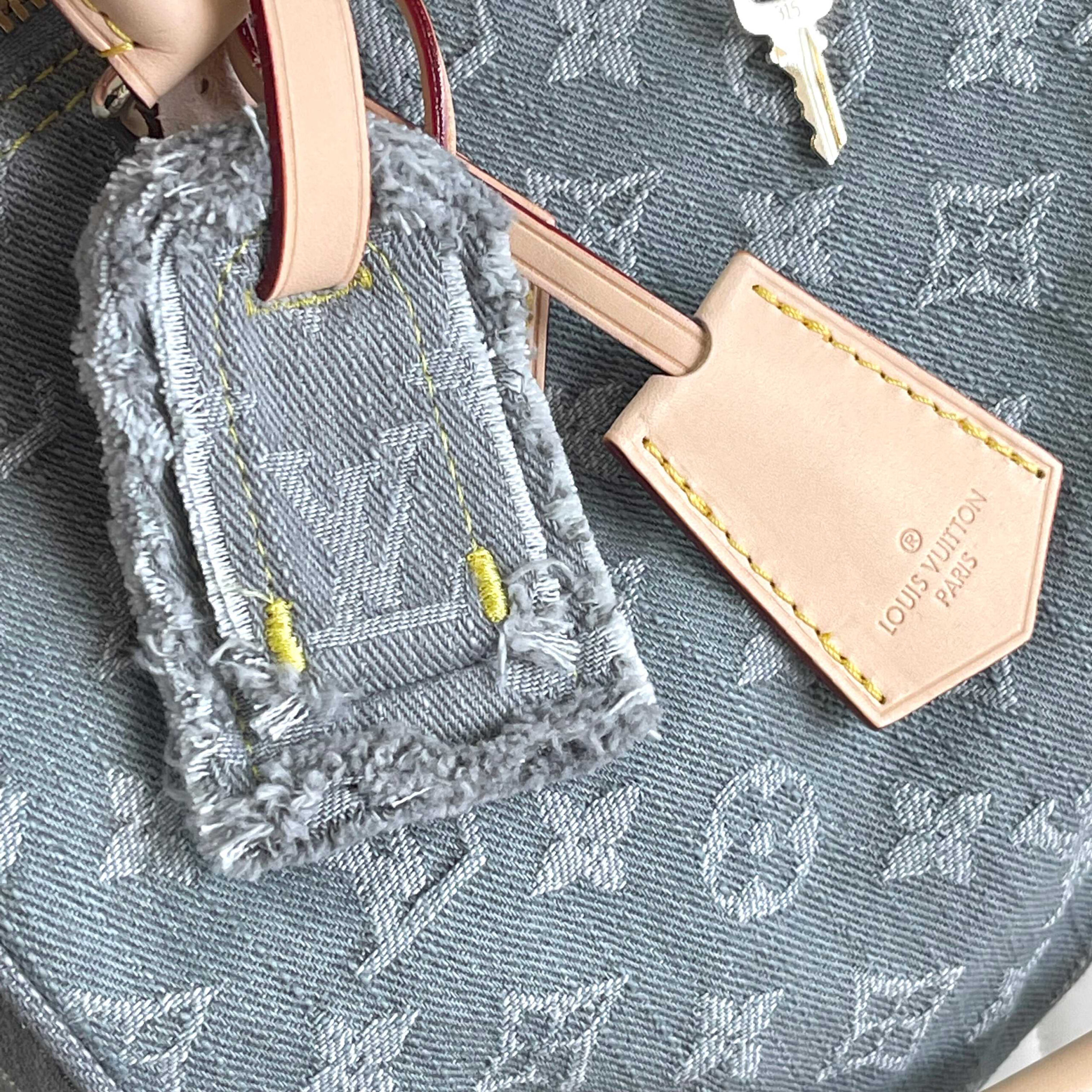 Louis Vuitton Speedy Soft 30 Denim Handbag - Image 5
