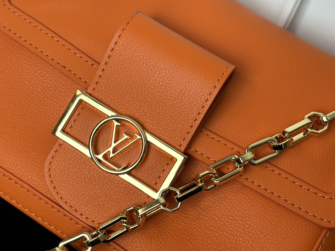 Louis Vuitton Dauphine Soft MM Orange Crossbody Bag - Image 5