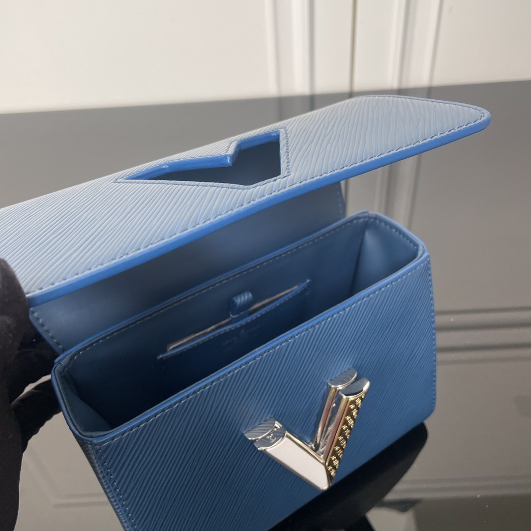 Louis Vuitton Twist PM Blue Leather Crossbody Bag - Image 5