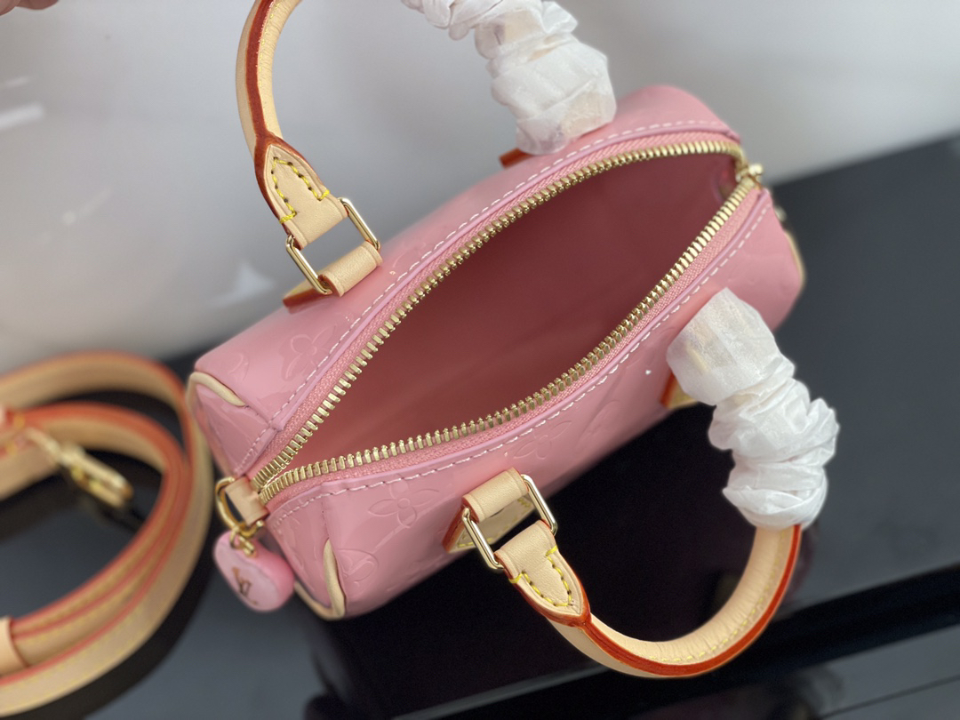 Louis Vuitton Nano Speedy Pink Handbag - Image 5