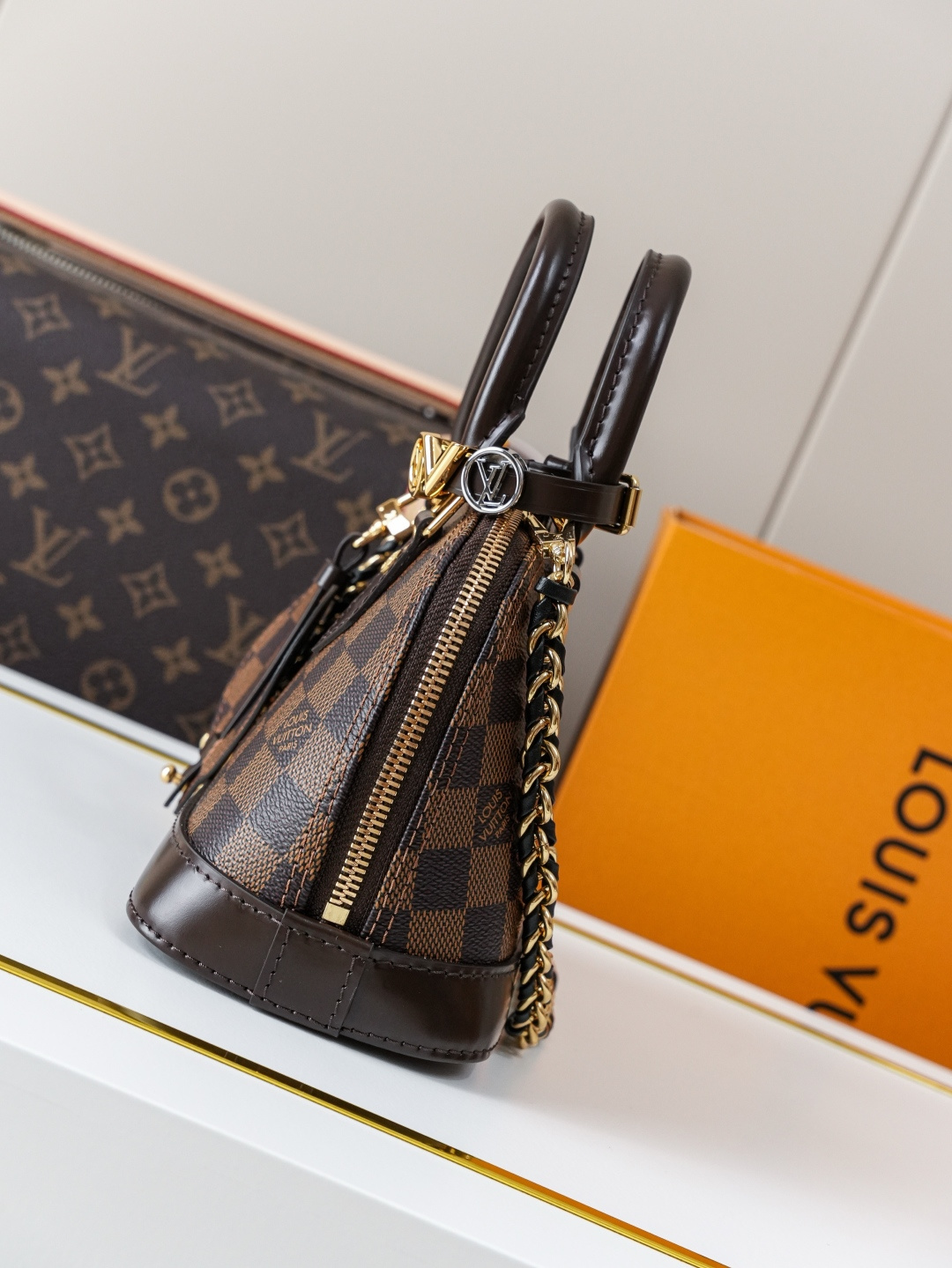 Louis Vuitton Alma Mini Customizable Top-Handle Handbag - Image 5