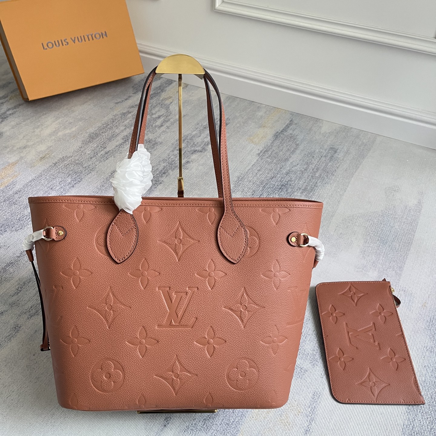 Louis Vuitton Neverfull MM Monogram Empreinte Leather Tote Bag - Image 5