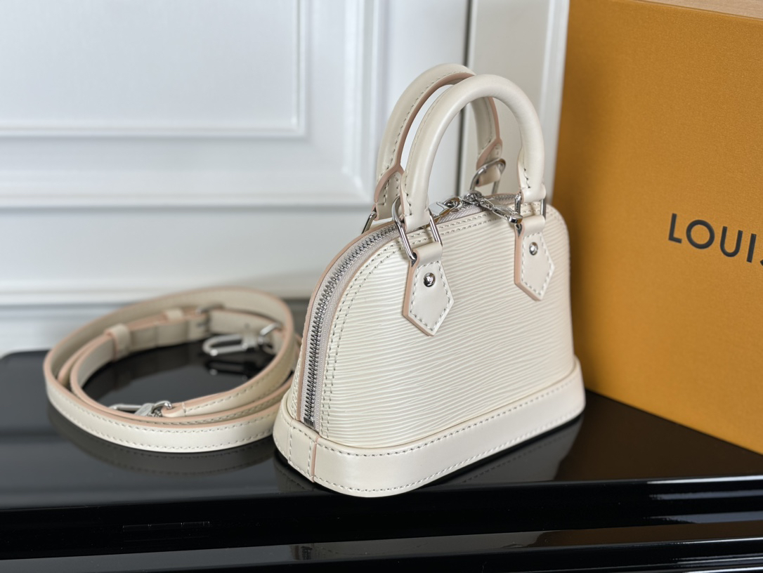 Louis Vuitton Nano Alma Handbag in White Epi Leather - Image 5