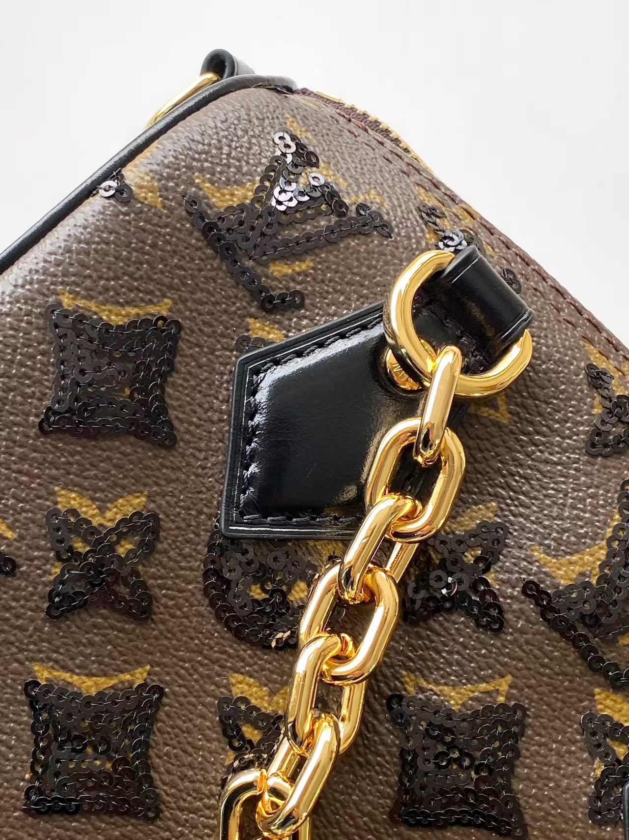 Louis Vuitton Speedy Bandoulière 20 Monogram Sequins Crossbody Bag - Image 5