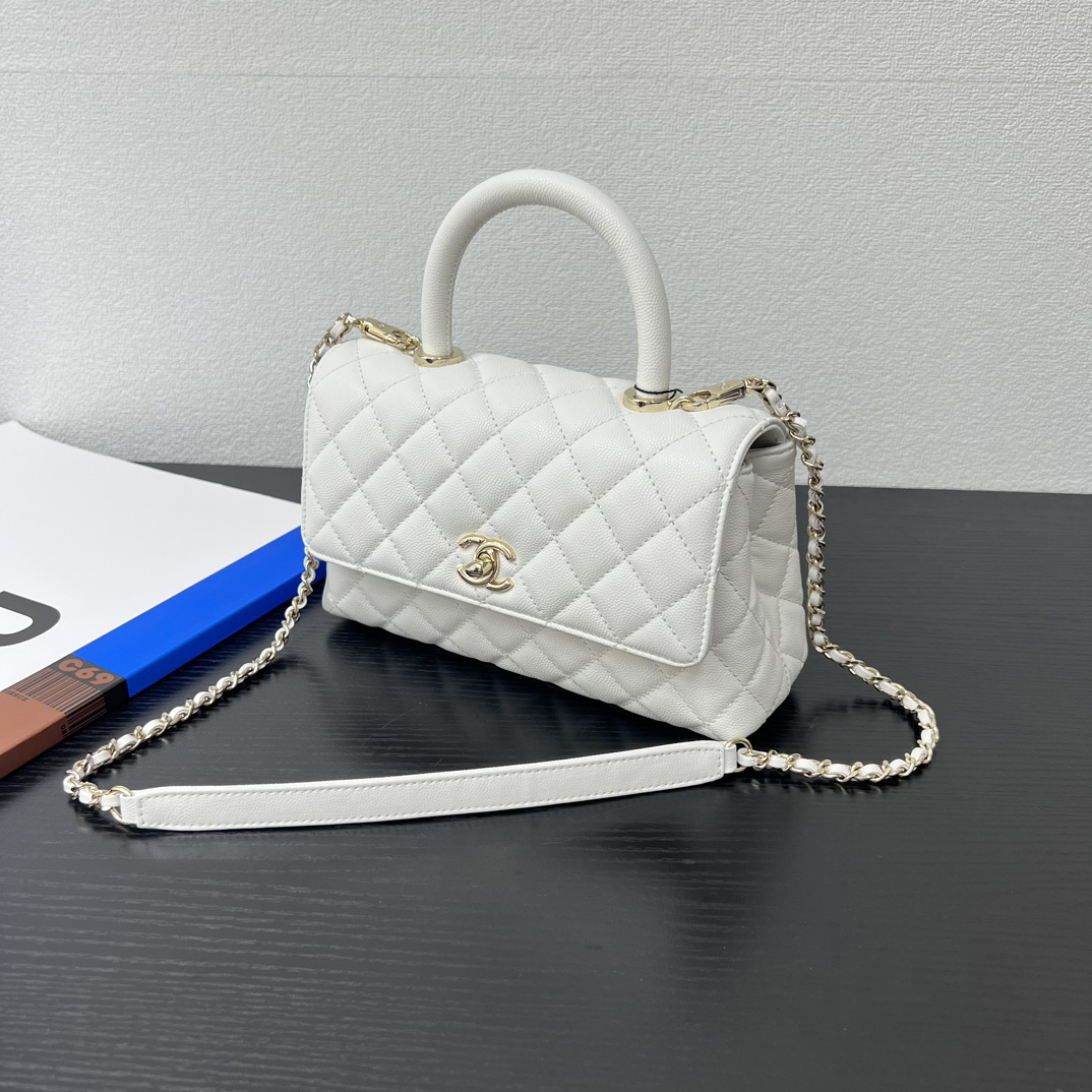 Coco Handle Pebbled Cowhide Handbag - Image 5