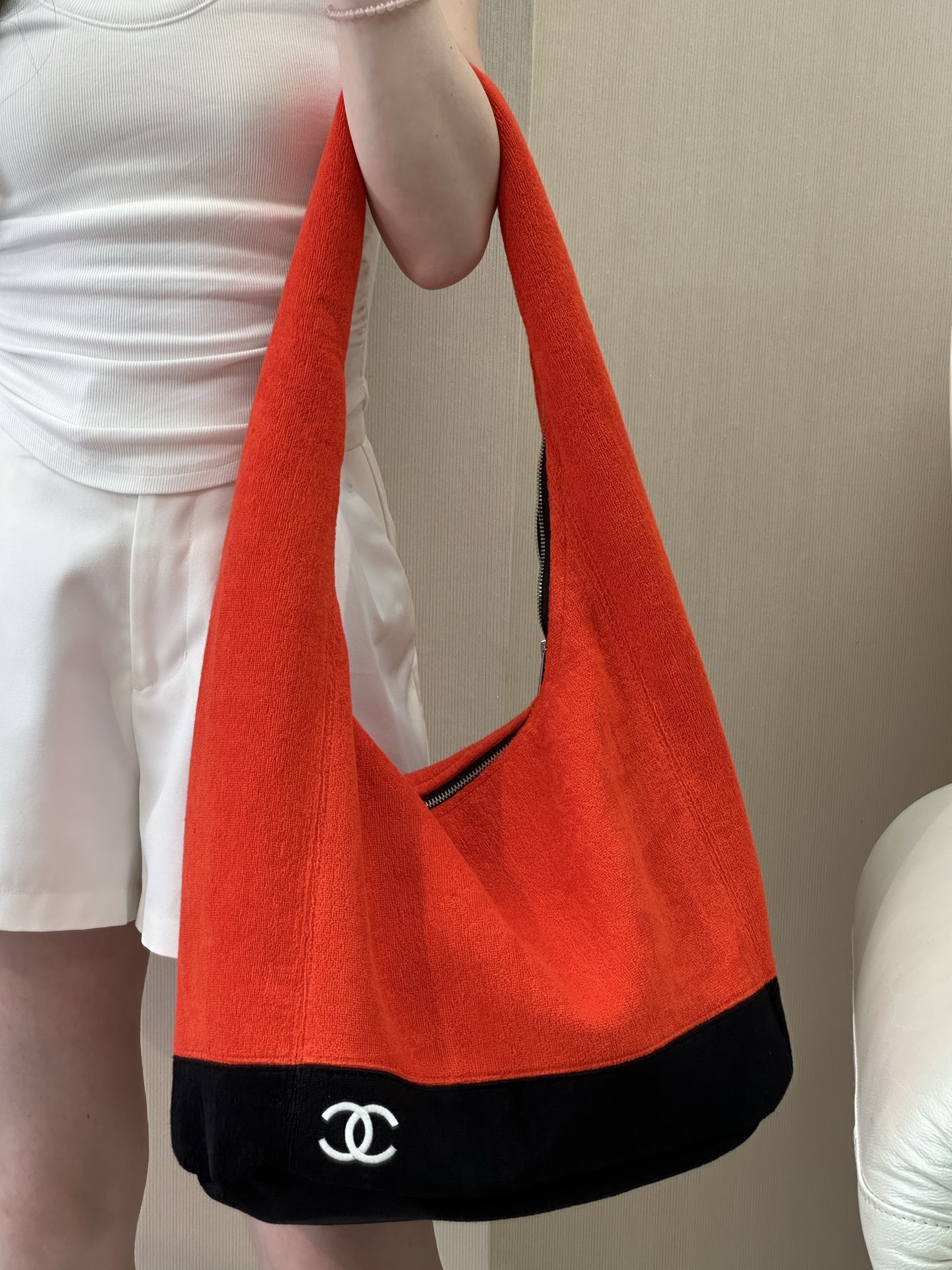 Chanel 26S Coco Beach Terry Cloth Tote Bag - Image 5