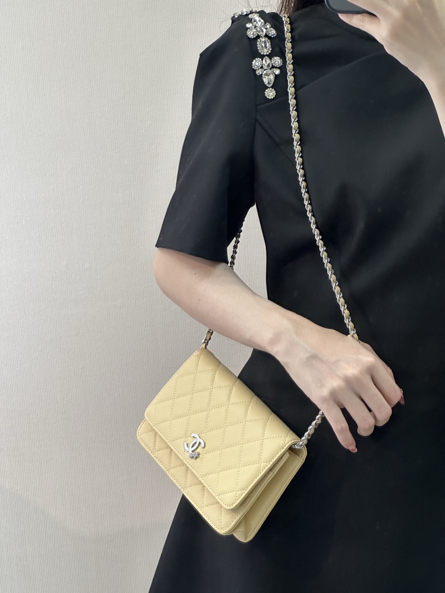 Chanel WOC Wallet on Chain with Quilted Flap and Double C Clasp - Image 5
