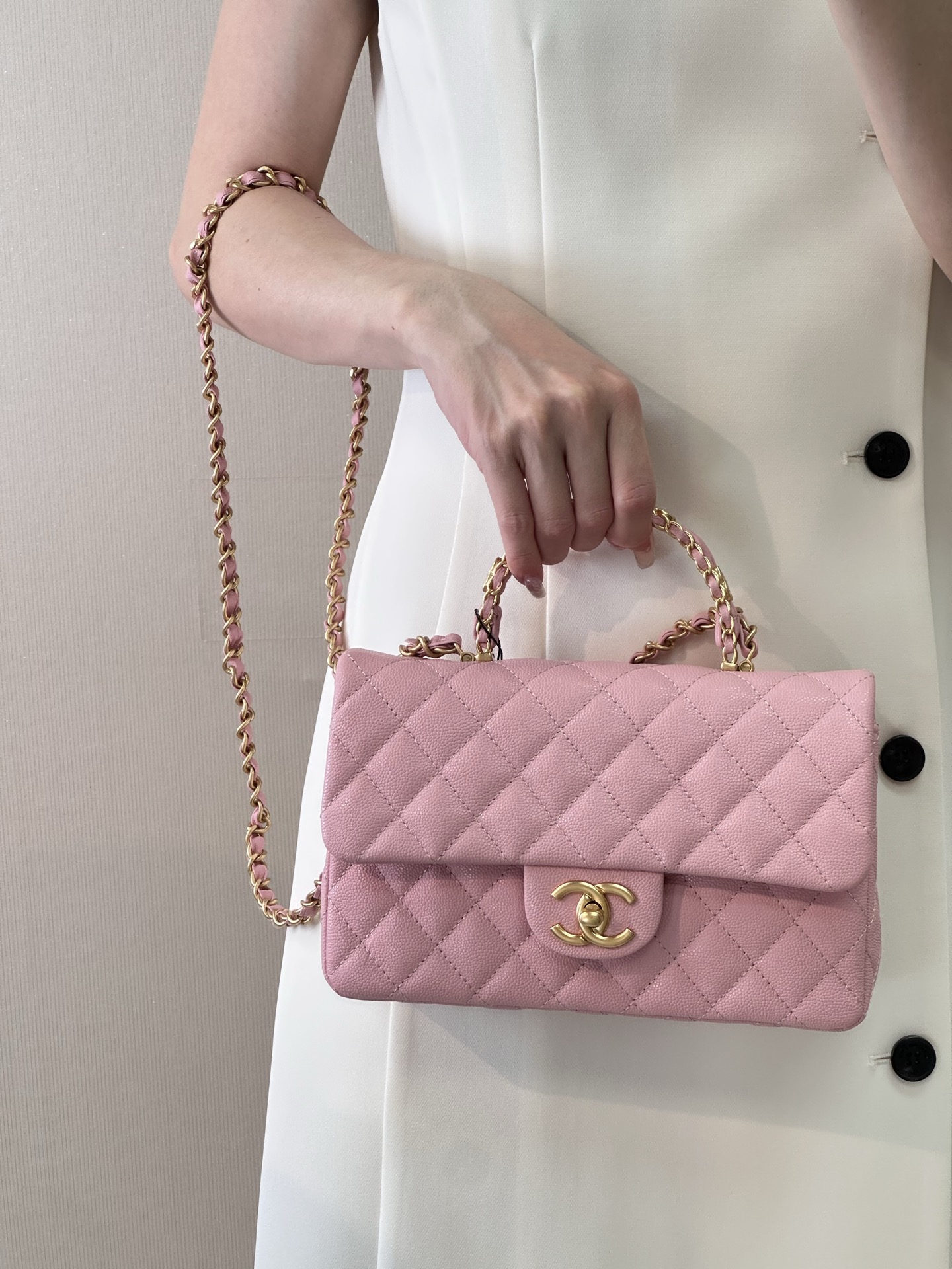 Chanel 24B Mini Classic Flap Lambskin Crossbody Bag - Image 5