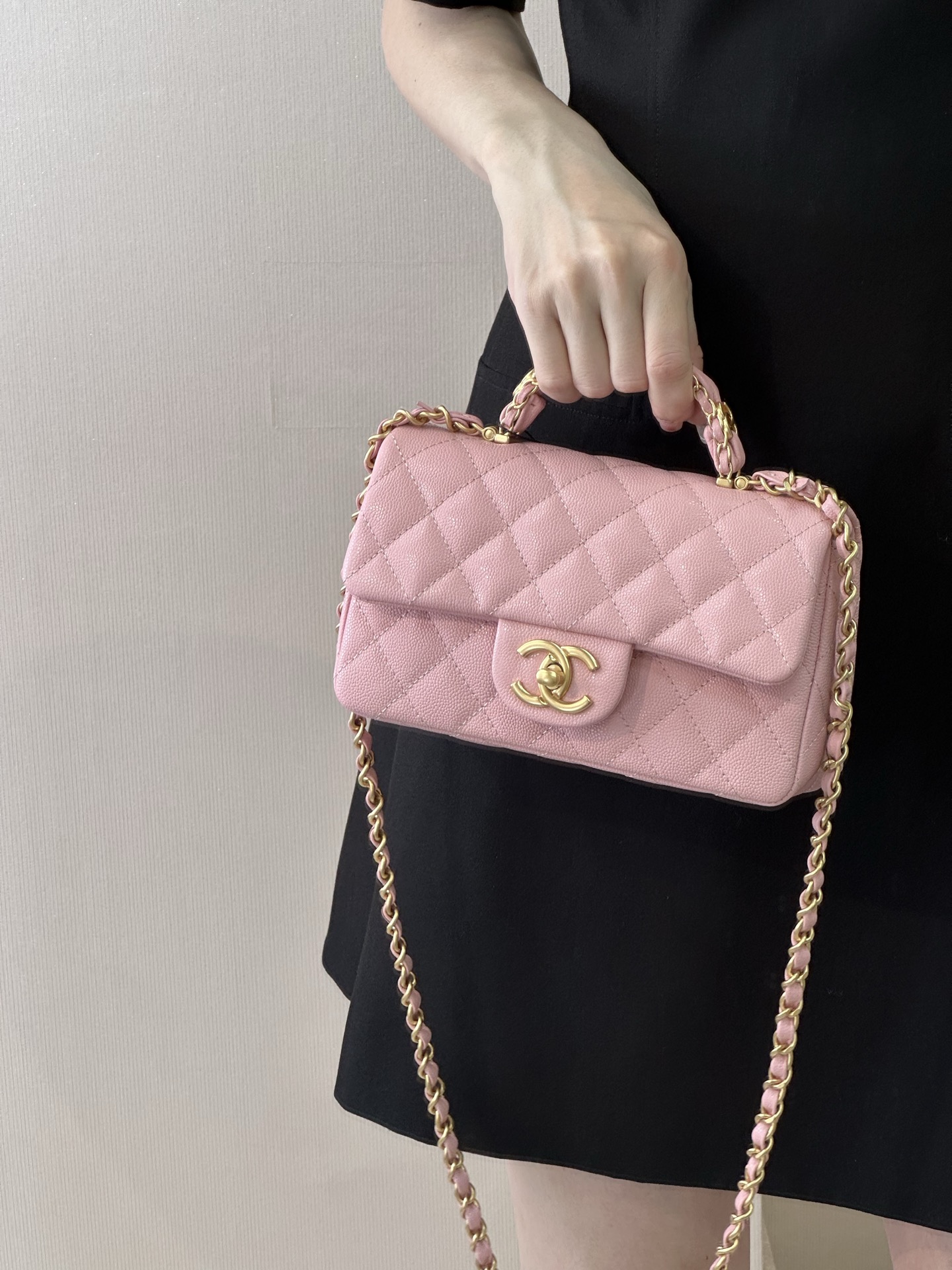 Chanel 24B Mini Classic Flap Lambskin Crossbody Bag - Image 5