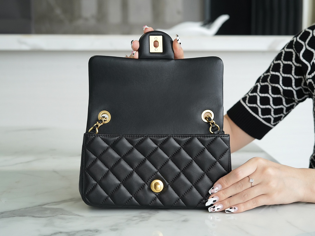 Mini Lambskin Shoulder Bag with Adjustable Metal Ball - Image 5