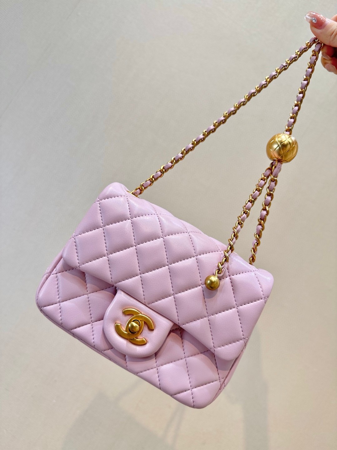 Chanel Mini Lambskin Crossbody Bag with Adjustable Chain - Image 5