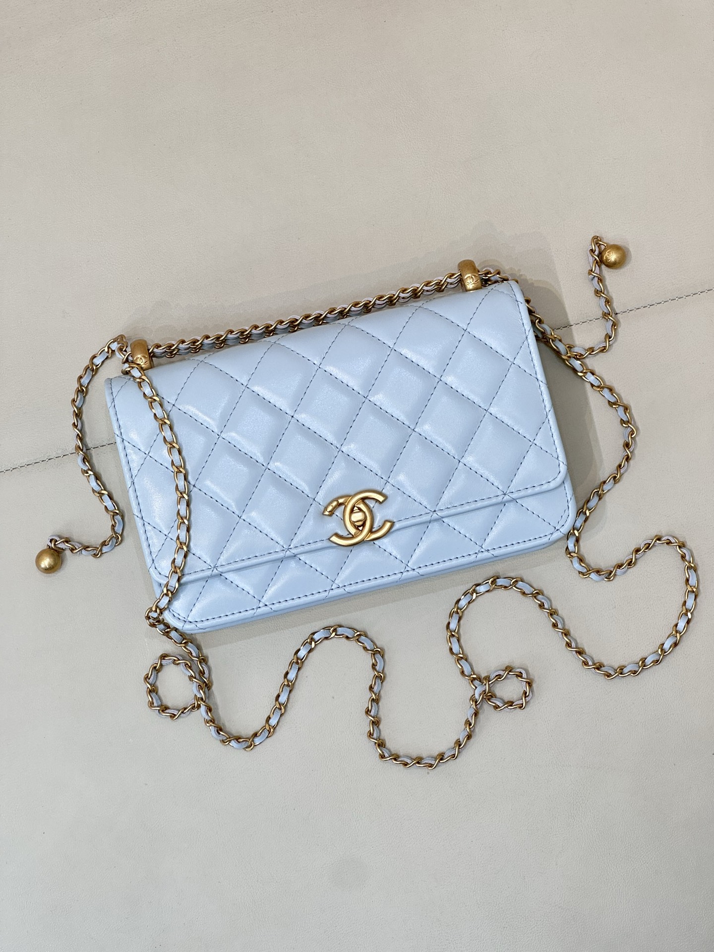 Quilted Genuine Leather WOC Chain Bag - Image 5