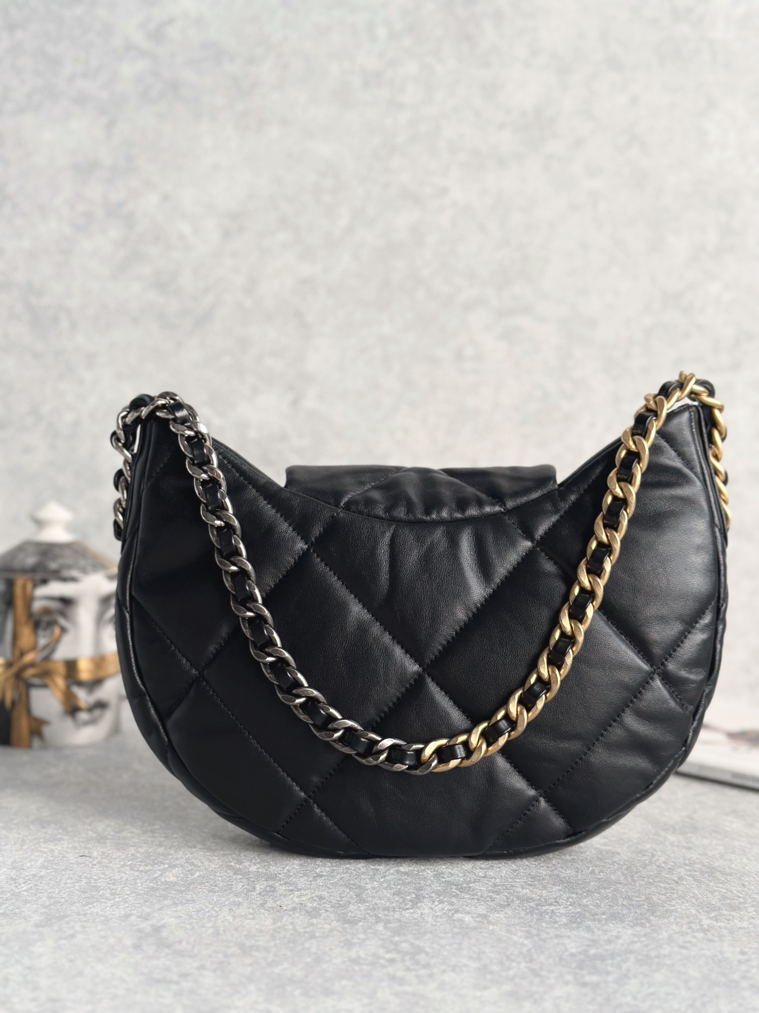 CHANEL 24C Moon-Shaped Lambskin Shoulder Bag - Image 5