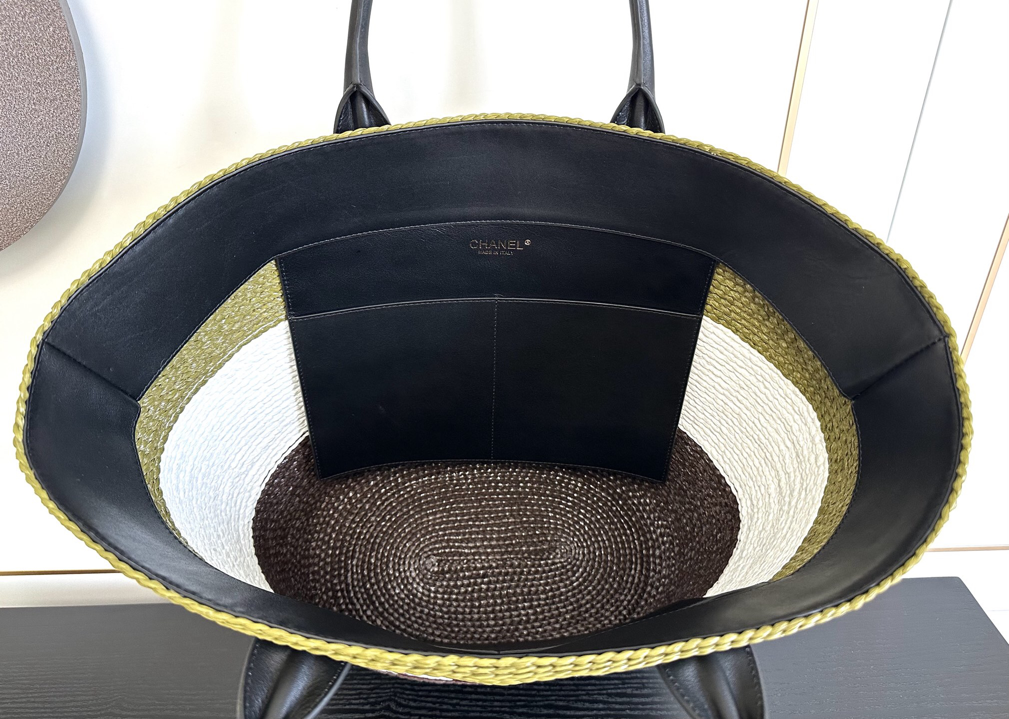 Chanel Coco Beach Color-Block Straw Tote Bag - Image 5