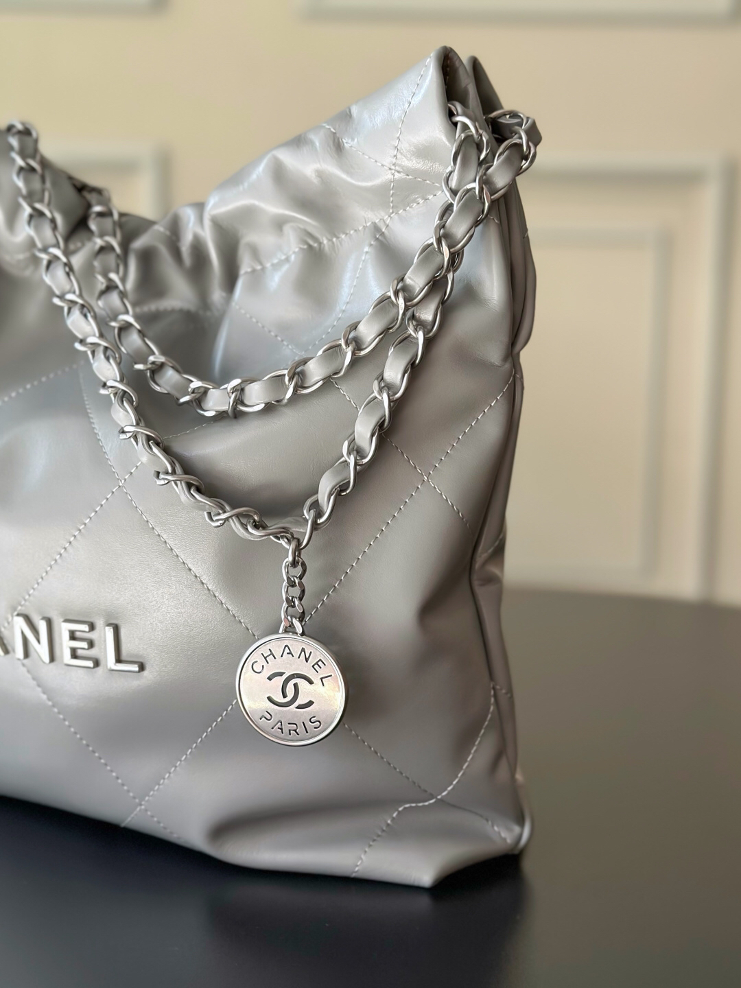 Chanel 2022 Waxed Leather Calfskin Shoulder Bag - Image 5