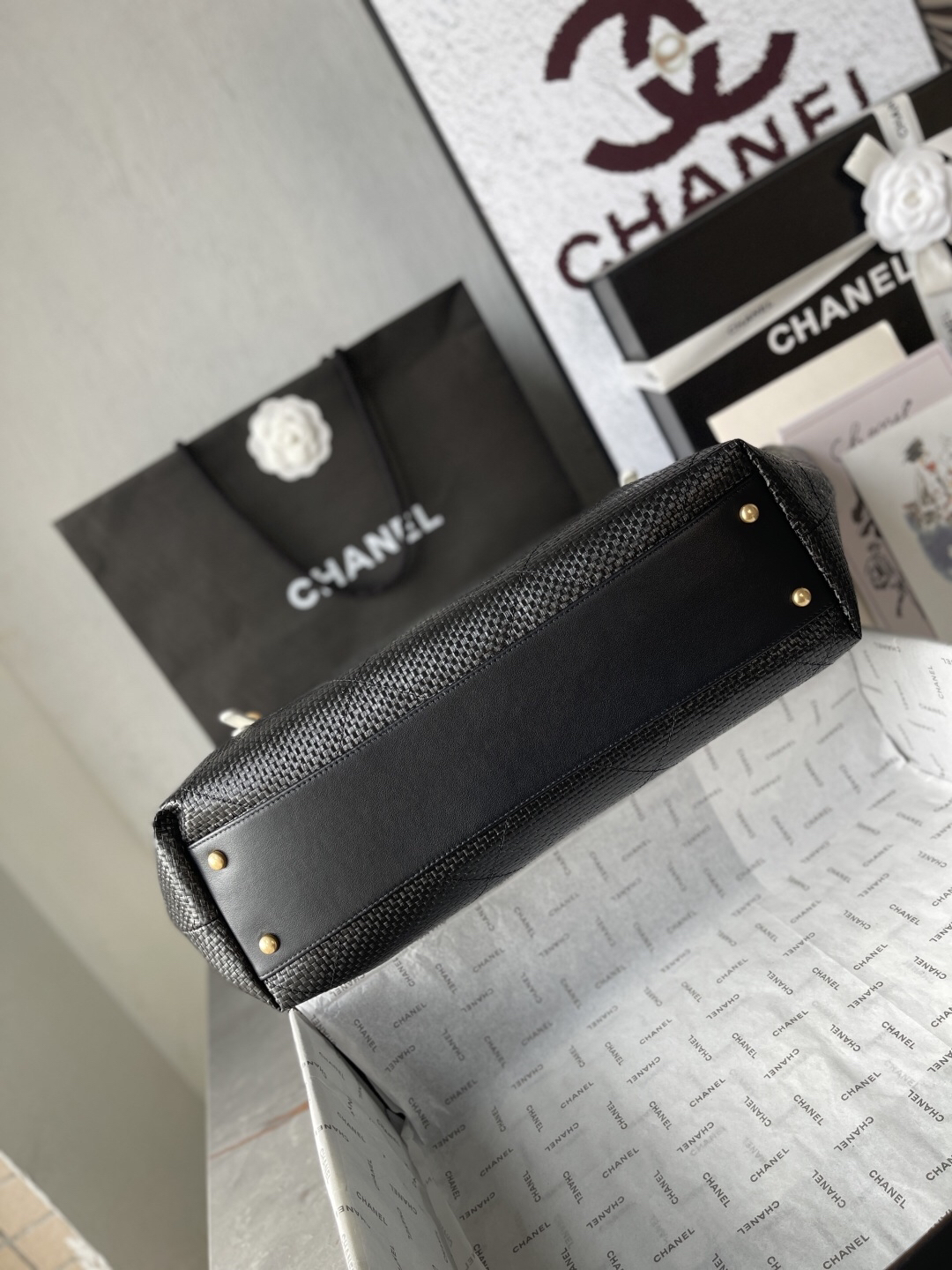 Chanel 25S Maxi Hobo Woven Tote Bag - Image 5