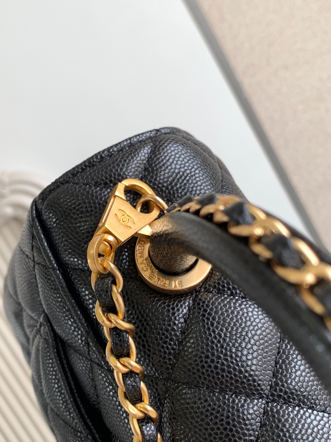 Chanel Mini Coco Handle Flap Handbag AS2215 - Image 5