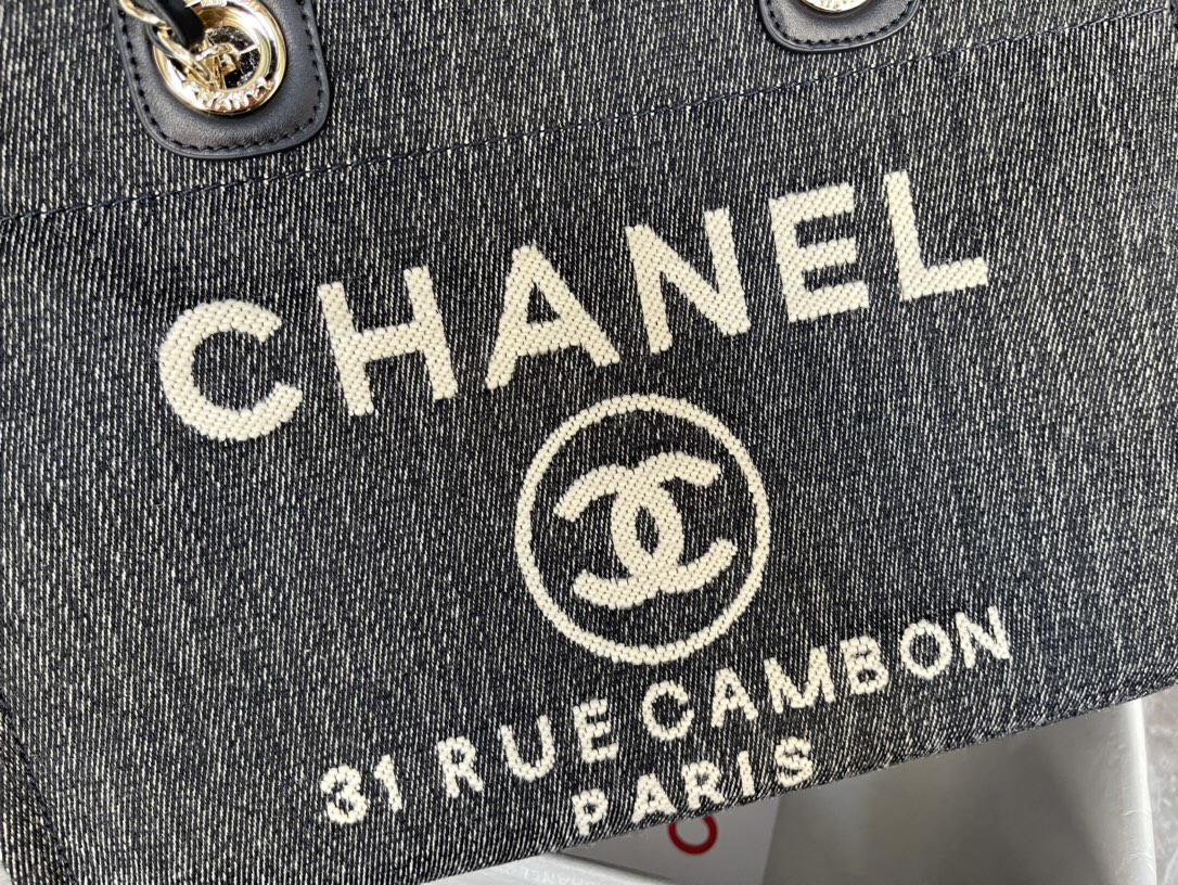 Chanel AS3257 Women's Denim Canvas Shopping Tote - Image 5