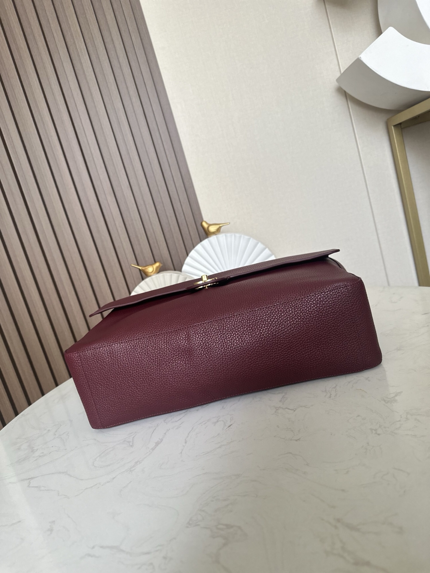 Chanel Large Burgundy Flap Bag with Gold-Tone Hardware - Image 5