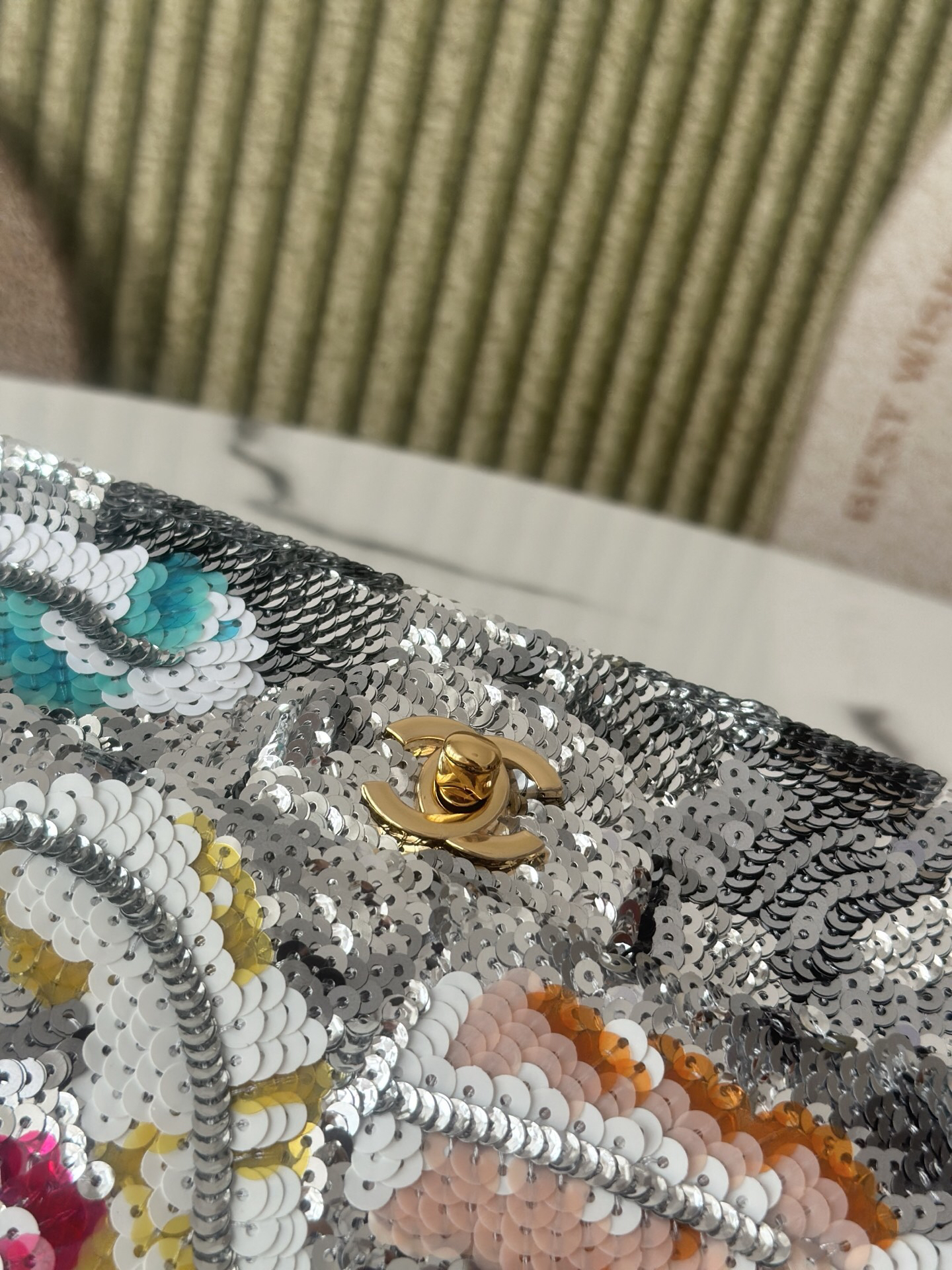 Chanel 25S Limited Edition Multicolor Sequin Silver CF Crossbody Bag - Image 5