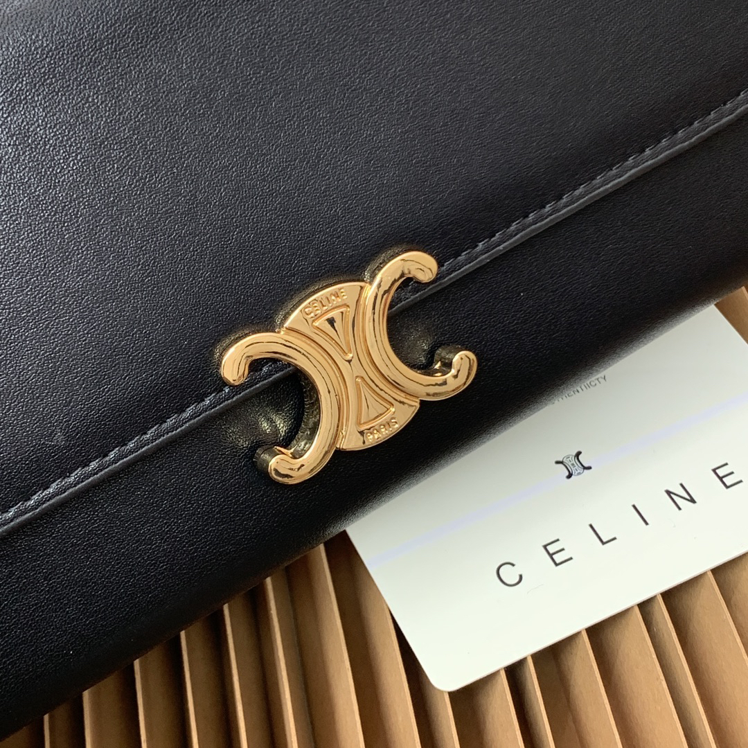 Celine Triomphe Large Glossy Calfskin Wallet - Image 5