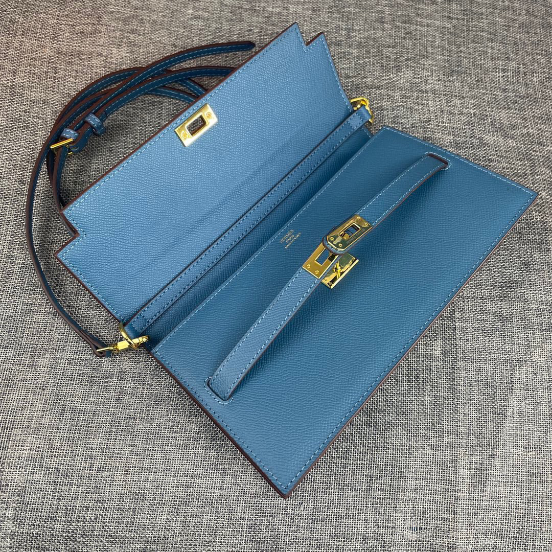 Hermes Kelly-Style Palm-Grain Cowhide Crossbody Bag - Image 5