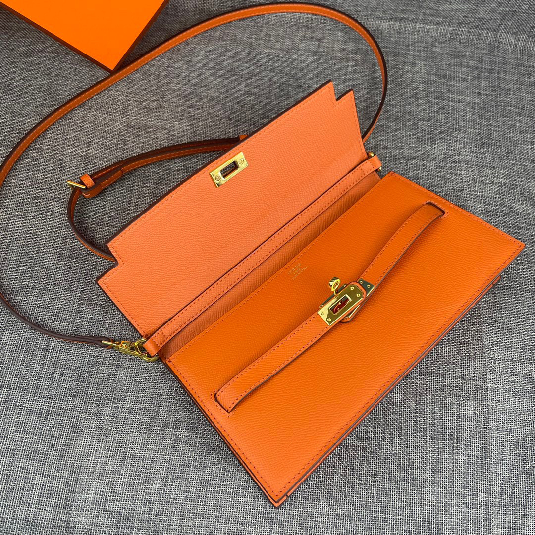 Hermes Kelly Palm-Grain Leather Shoulder Crossbody Bag - Image 5