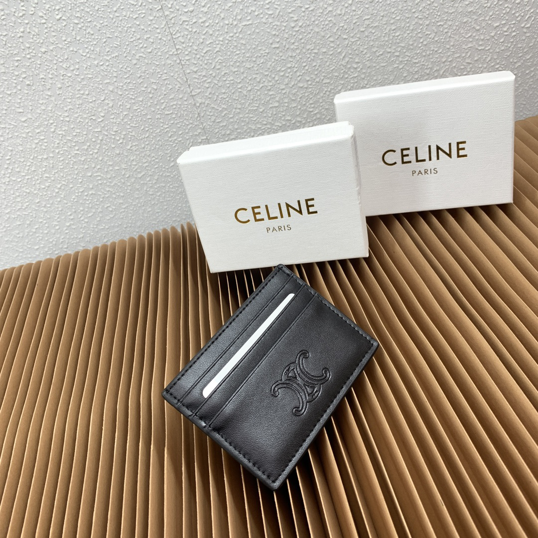 Celine Triomphe Embossed Leather Card Holder - Image 5