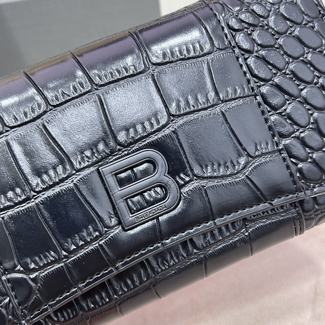 Balenciaga Large Crocodile-Embossed Leather Wallet - Image 5