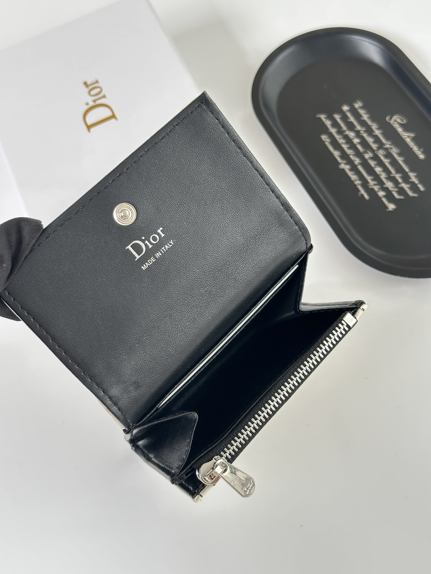Dior M115 Mini Lady Dior Wallet - Black/Pink - Image 5