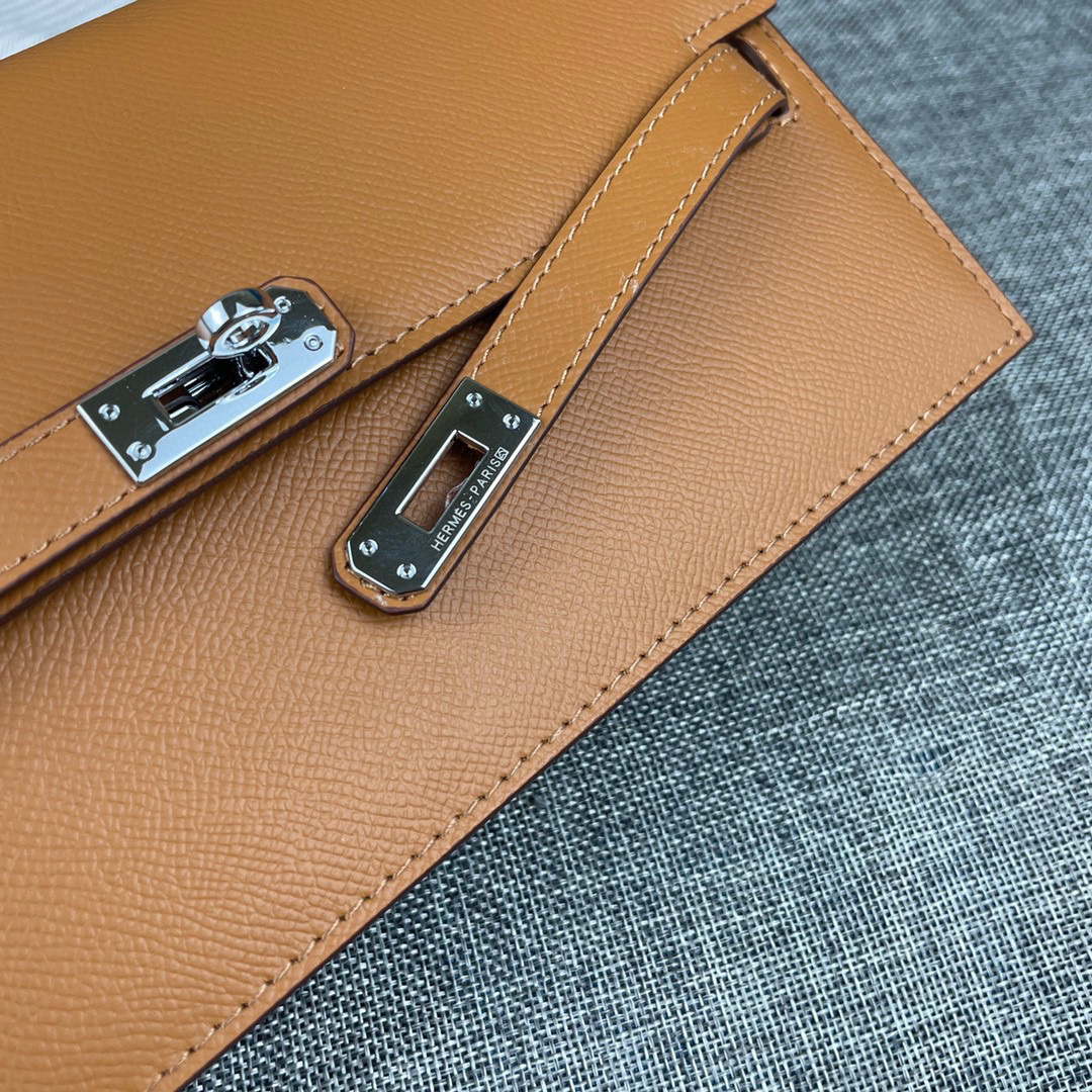 Hermes Kelly-Style Textured Leather Shoulder Crossbody Bag - Image 5