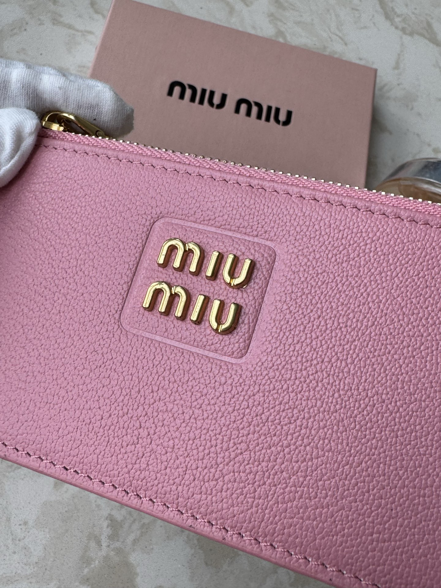 Miu Miu Slim Calf Leather Card Wallet - Image 5