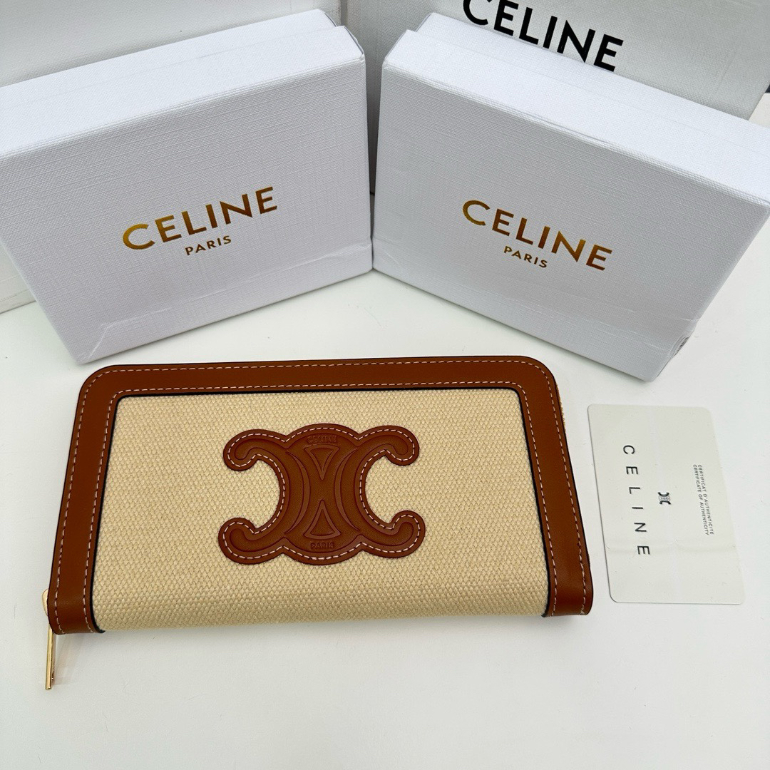 Celine Triomphe Cuir Large-Zip Wallet - Image 5