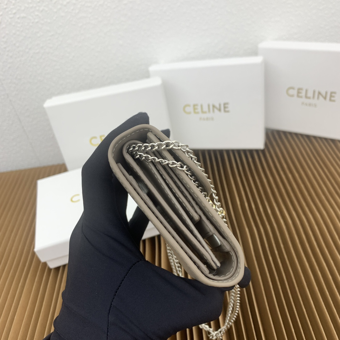 CELINE Small Triomphe Leather Flap Wallet - Image 5