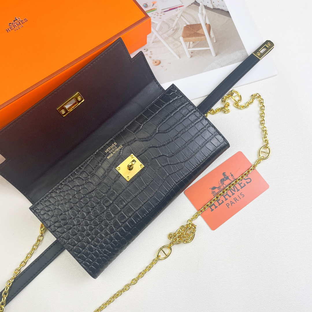 Hermès Kelly Bag, Crocodile-Pattern Cowhide - Image 5