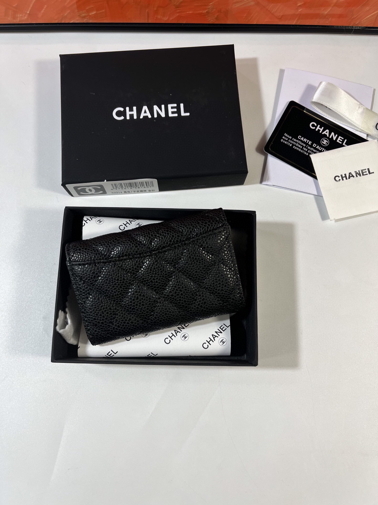 CHANEL CF Series Caviar Leather Card and Coin Purse - Image 5