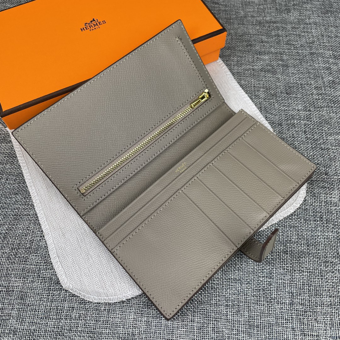 Hermes Women's Empson Leather Zip Pocket Long Wallet - Image 5