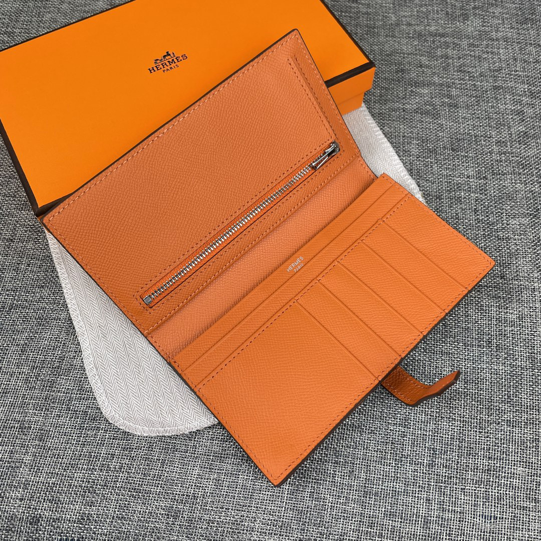 Hermes Empson Leather Zip Pocket Long Wallet - Image 5